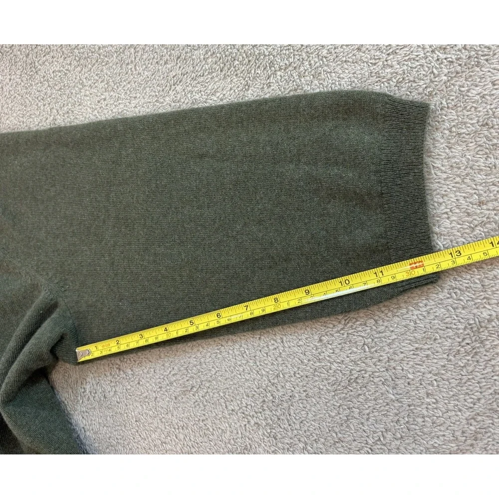 Talbots Plus 3X Olive Green 100% Pure Cashmere 3/4 Sleeve Crew Neck Sweater NWT - Picture 7 of 9